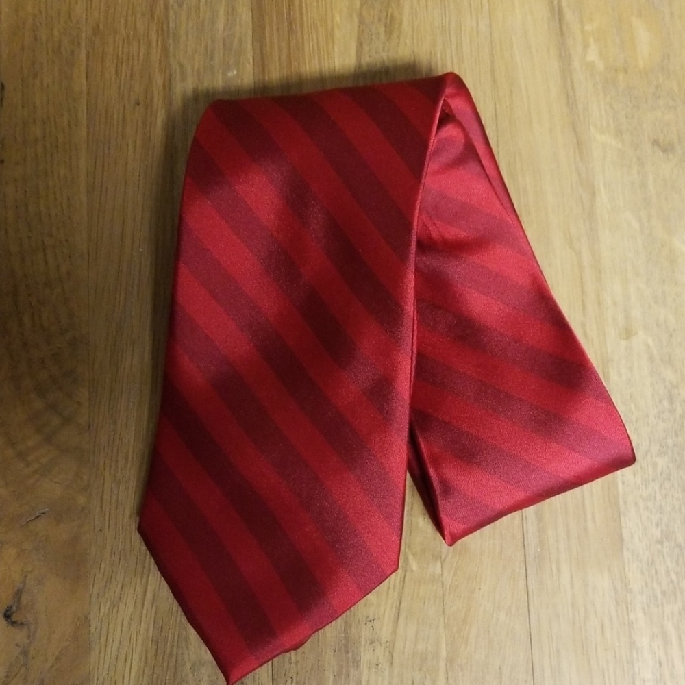 Beau Brummel SOHO Red Silk Stripe Tie Mod Pop Posh